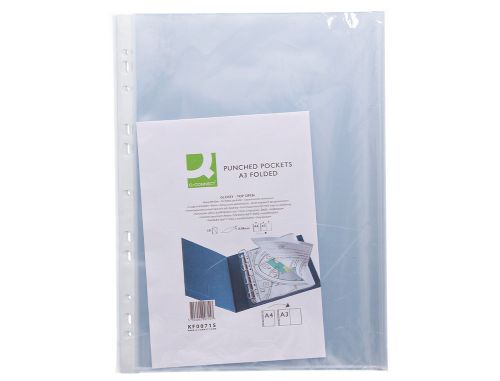 Bolsa catalogo/mica q-connect din a3 ao baixo 80 microns cristal com abertura superior - bolsa de 10 , Q-connect , 77873 , 5706002007157